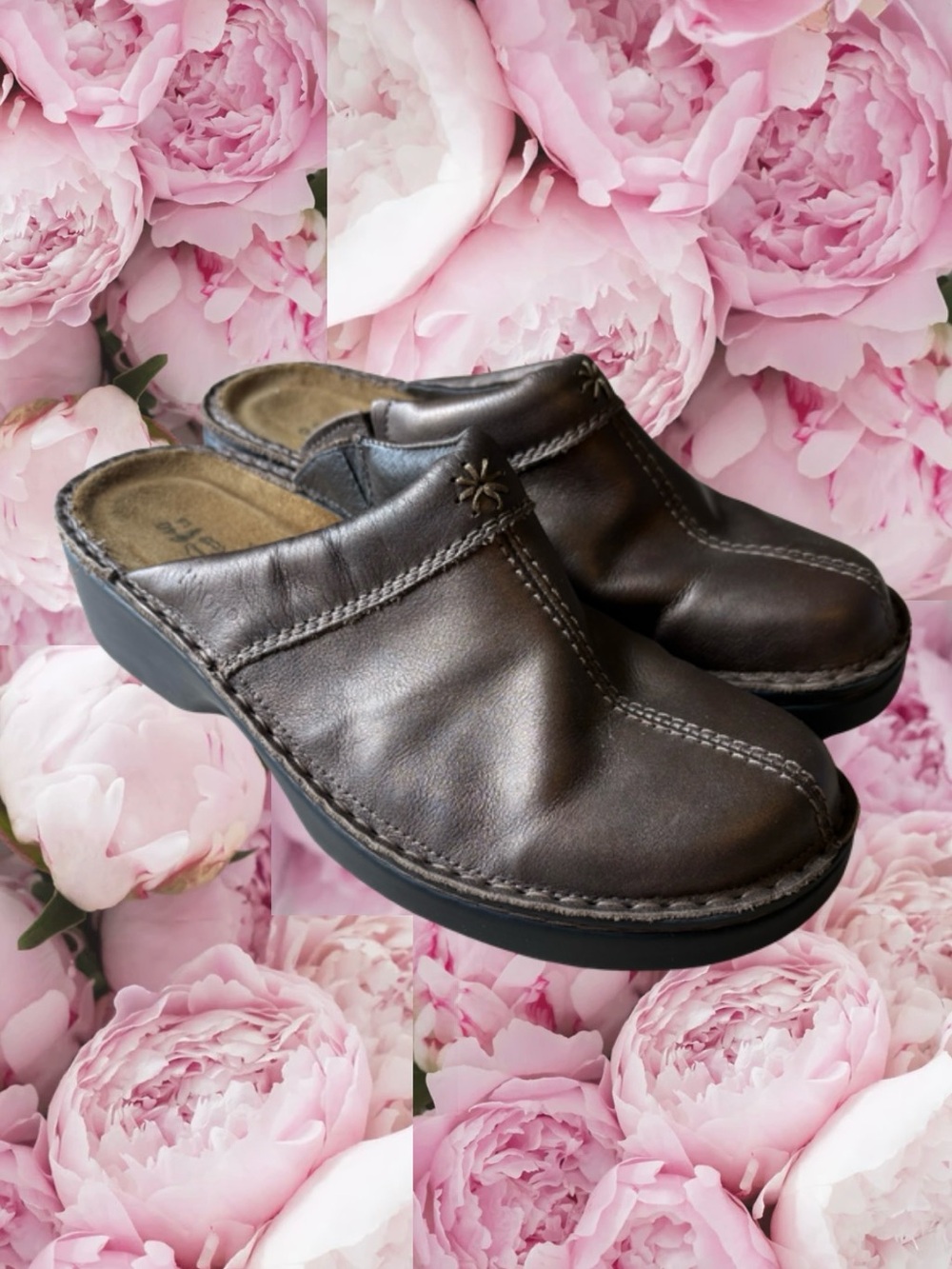 NAOT Brown Leather Clogs